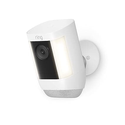 Ring Spotlight Cam Pro (Batería) | Detección de movimiento 3D, Audio+ y wifi de doble banda (Blanco)